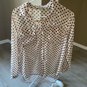 Forever 21 Black Polka Dot Sheer Blouse